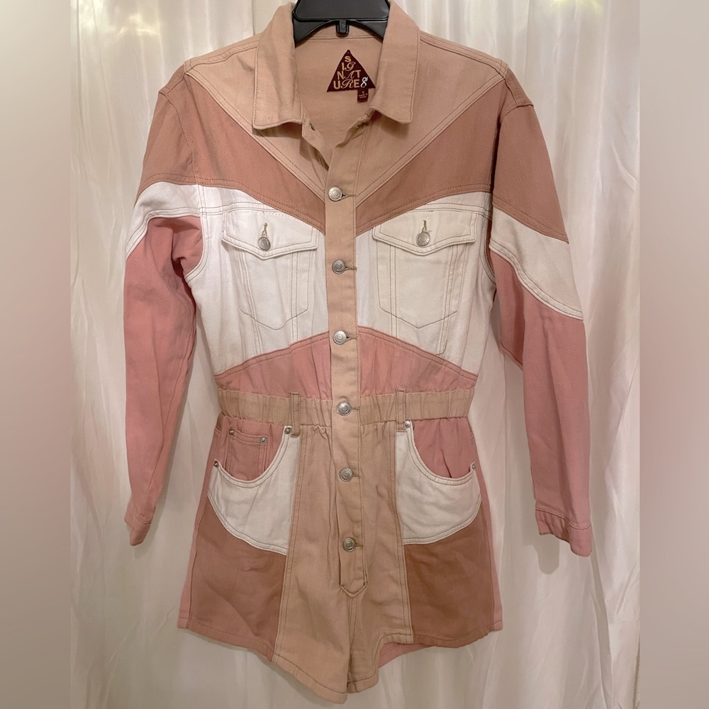 Signature8 Pink and White Jumpsuit